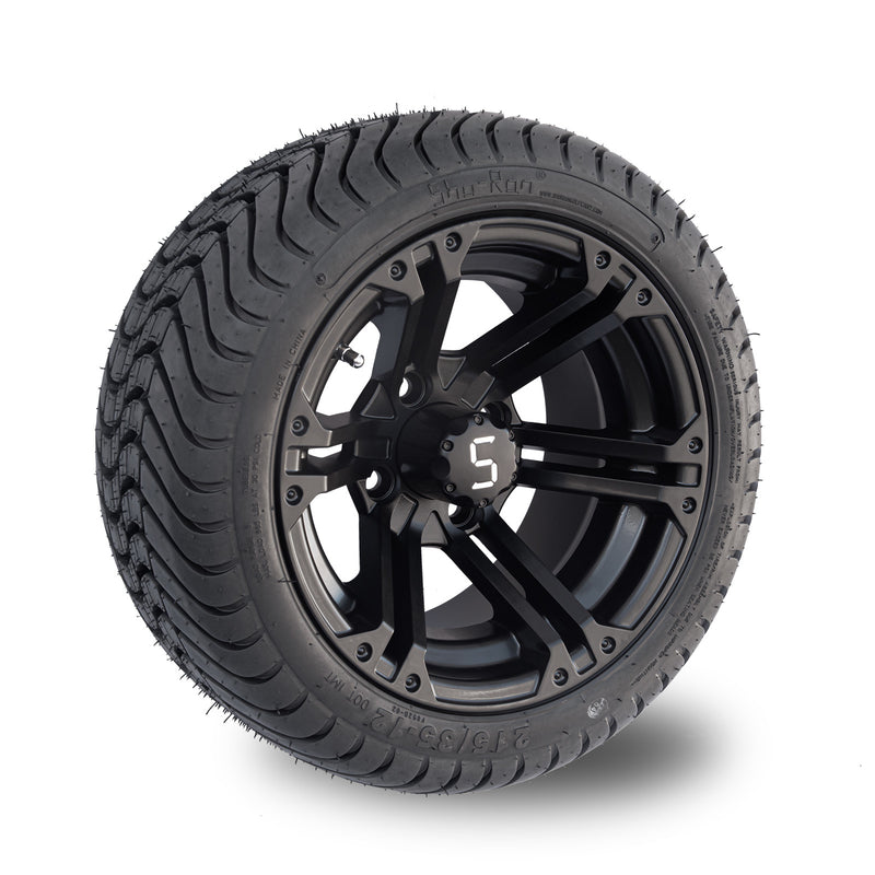 12" Slate Wheel & Tyre Combo - Matte Black