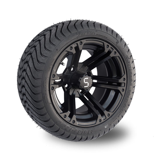 12" Slate Wheel & Tyre Combo - Matte Black