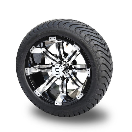 14" Eclipse Wheel & Tyre Combo - Gloss Black Machine Finish
