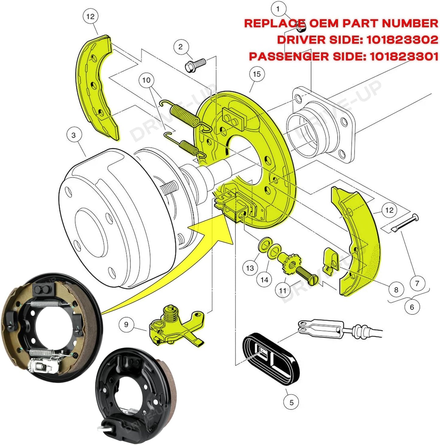 Golf Cart Rear Brake Cluster (driver Side Only)