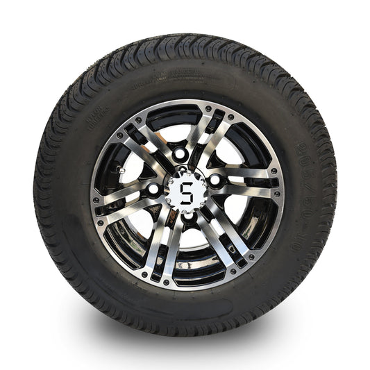 10" CREST Wheel & Tyre - Gloss Black machined Finished