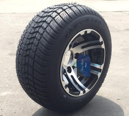 10" ZEPHYR Wheel & Tyre - Gloss Black Machined Finish